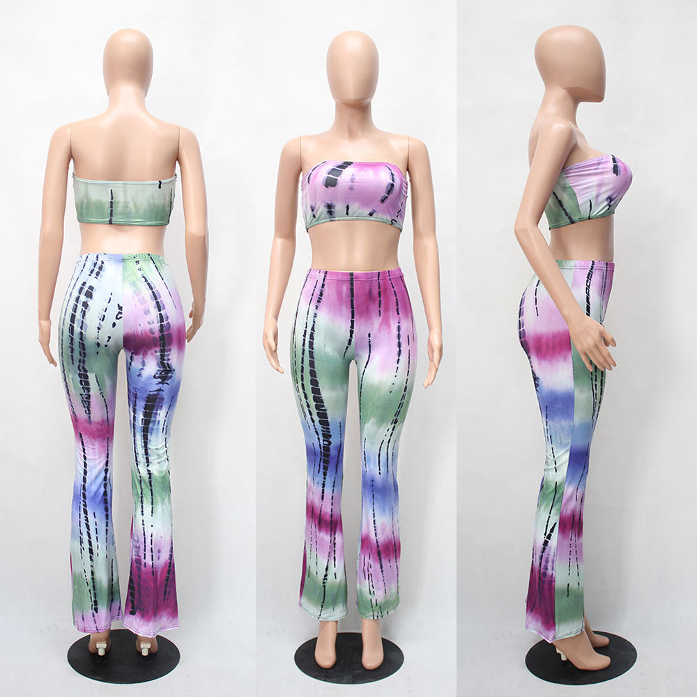 Printed Rompers Womens Two Piece Bodycon Jumpsuits Summer Long Pants Wide Legs Club Wear Bodysuit Women Jumpsuit 13 colors