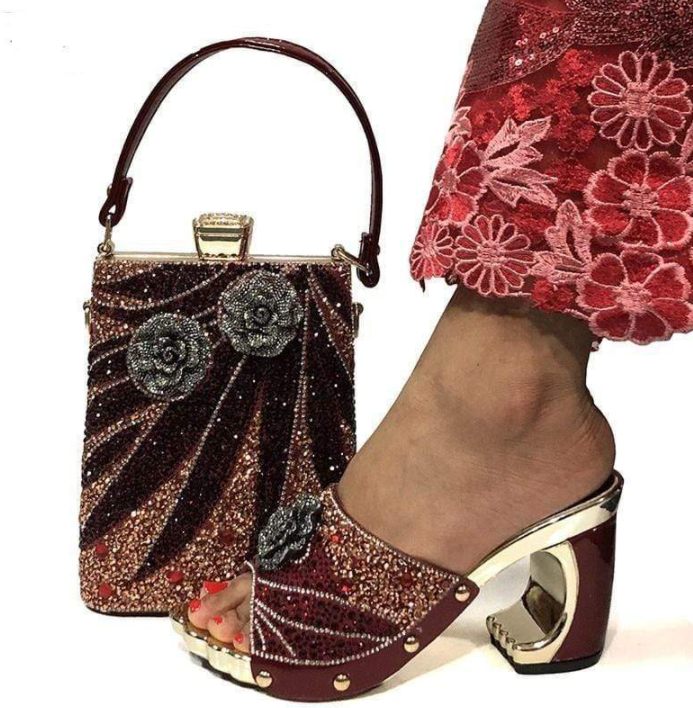 Casual sandals with small bag, high quality rhinestone bag, fashion sandal suit