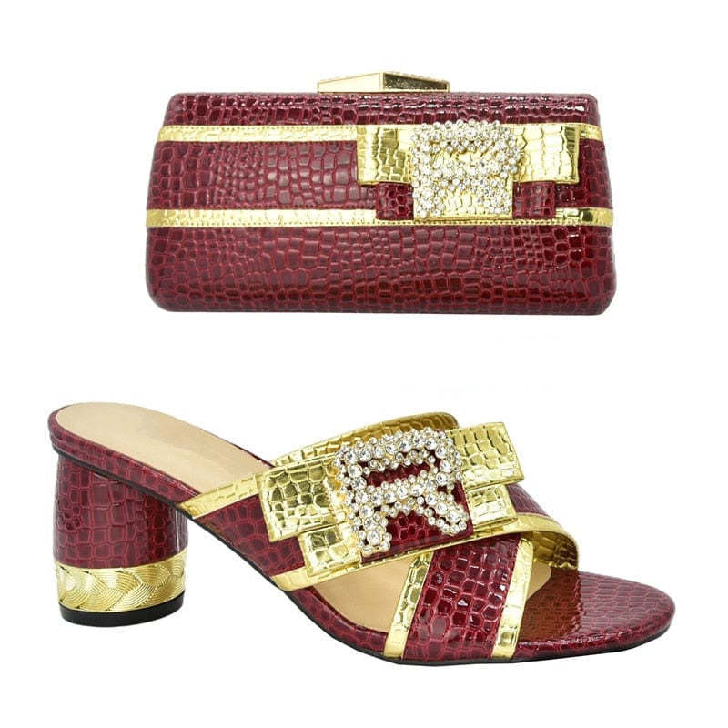 African Luxury Shoes and Bag Set