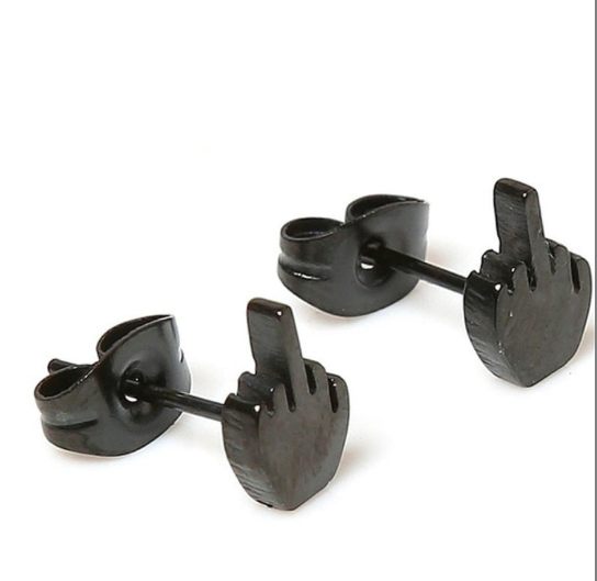 Punk Middle Finger Earrings Vertical Middle Finger Earrings Finger Earrings Middle Finger Provocative Earrings