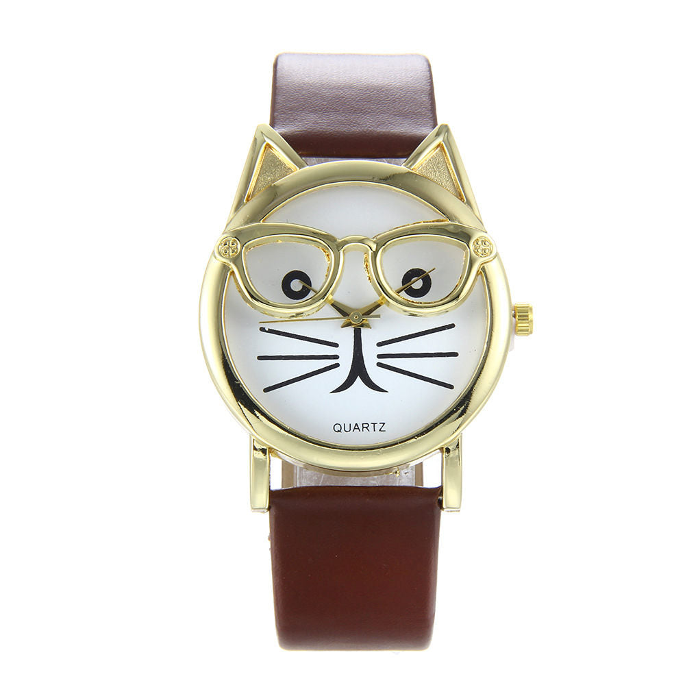 Hot selling glassesandwatch fashion candy color belt male and female student watch foreign trade in Europe and America