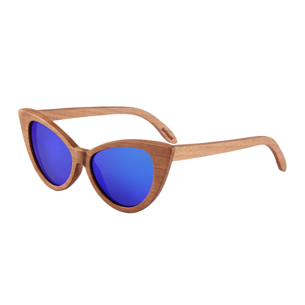 Retro All Wood Glasses Fishing Travel Cat Eye Polarized Sunglasses