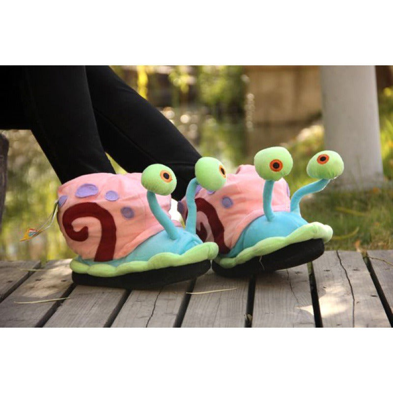 Winter New Cute Spongebob Squarepants Gary The Snail Cotton Shoes Cartoon Funny Home Warm and Comfort Slippers Couple Style