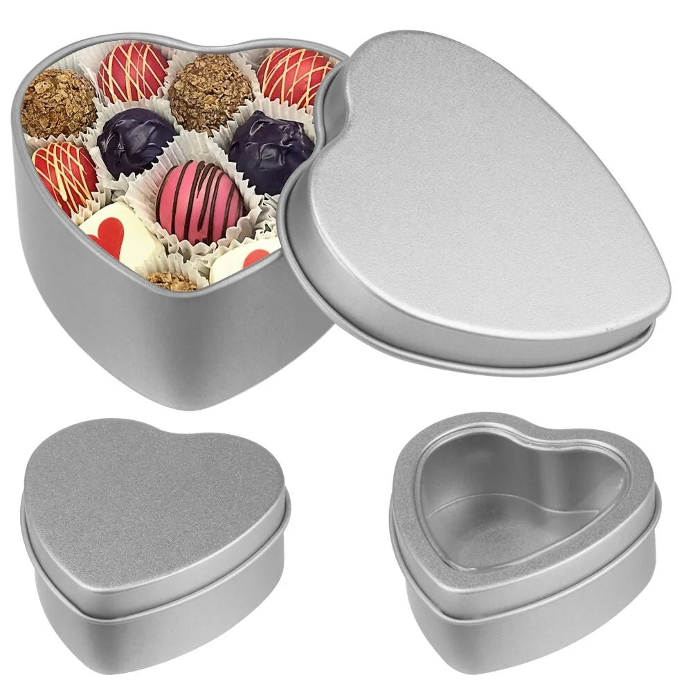 2PCS Heart Shape Metal Storage Box