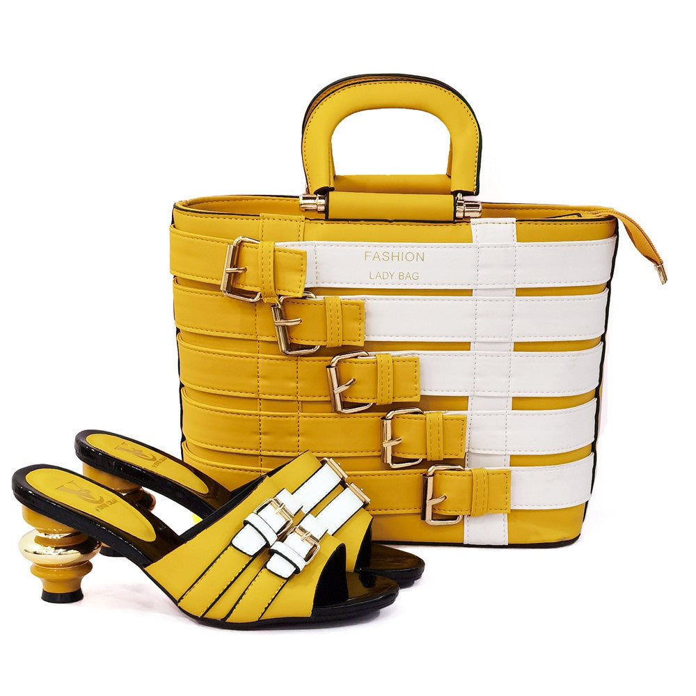 Belted Fashion Bag and Heel Set