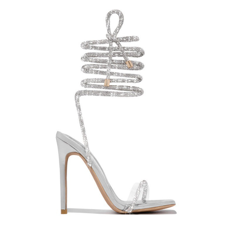 Straps Roman Stiletto Open-toed Shoes