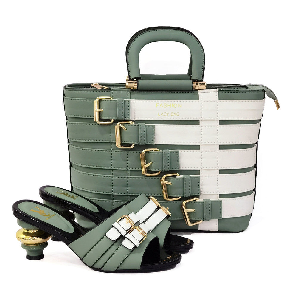 Belted Fashion Bag and Heel Set