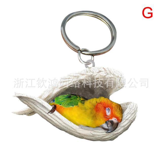 Cat Dog Sleeping Angel Acrylic Cartoon Wings Dog Pendant Keychain Bag Accessories